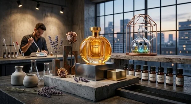 ترکیب اسانسهای معطر و نتهای بویایی در فرایند ساخت عطر